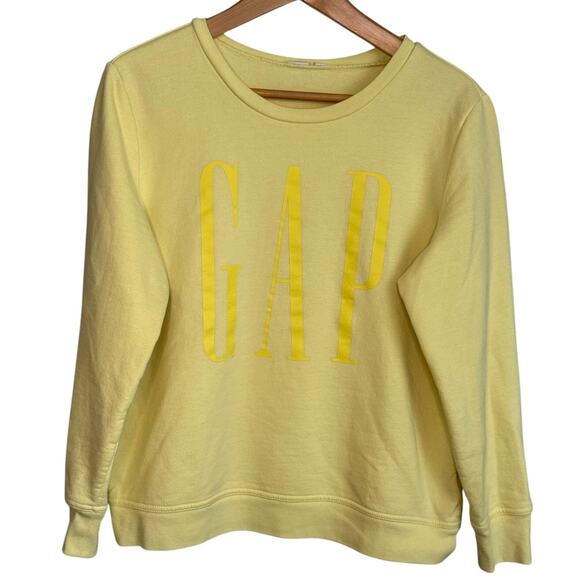 Gap Sweatshirt Women’s Medium Yellow Classic Logo - Picture 1 of 5